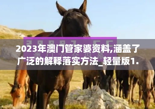 2023年澳门管家婆资料,涵盖了广泛的解释落实方法_轻量版1.735